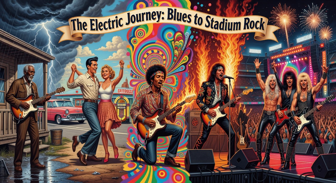 Rock Evolution: Delta Blues to 80s Anthems